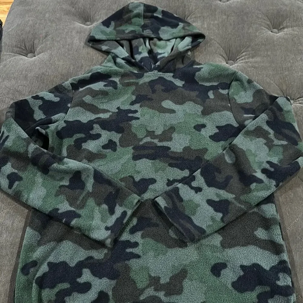 Cat & jack army print fleece sweatshirt size 12/14 large